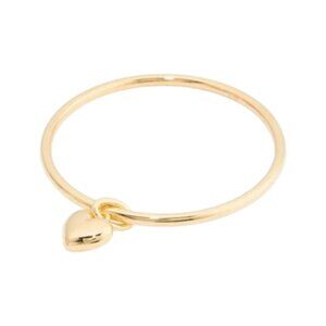 MILOR GOLD Made In Italy 14kt Gold Polished Bangle Heart Charm Bracelet